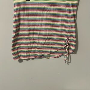Striped Multicolor Knit Top with Side Tie